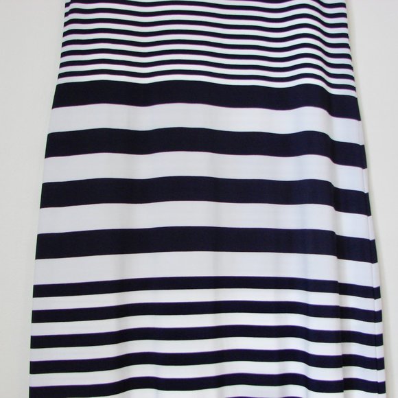 Maxi Dress Nautical Cruise Blue White Stripe Tall Sleeveless by Spanner Medium - Picture 7 of 16